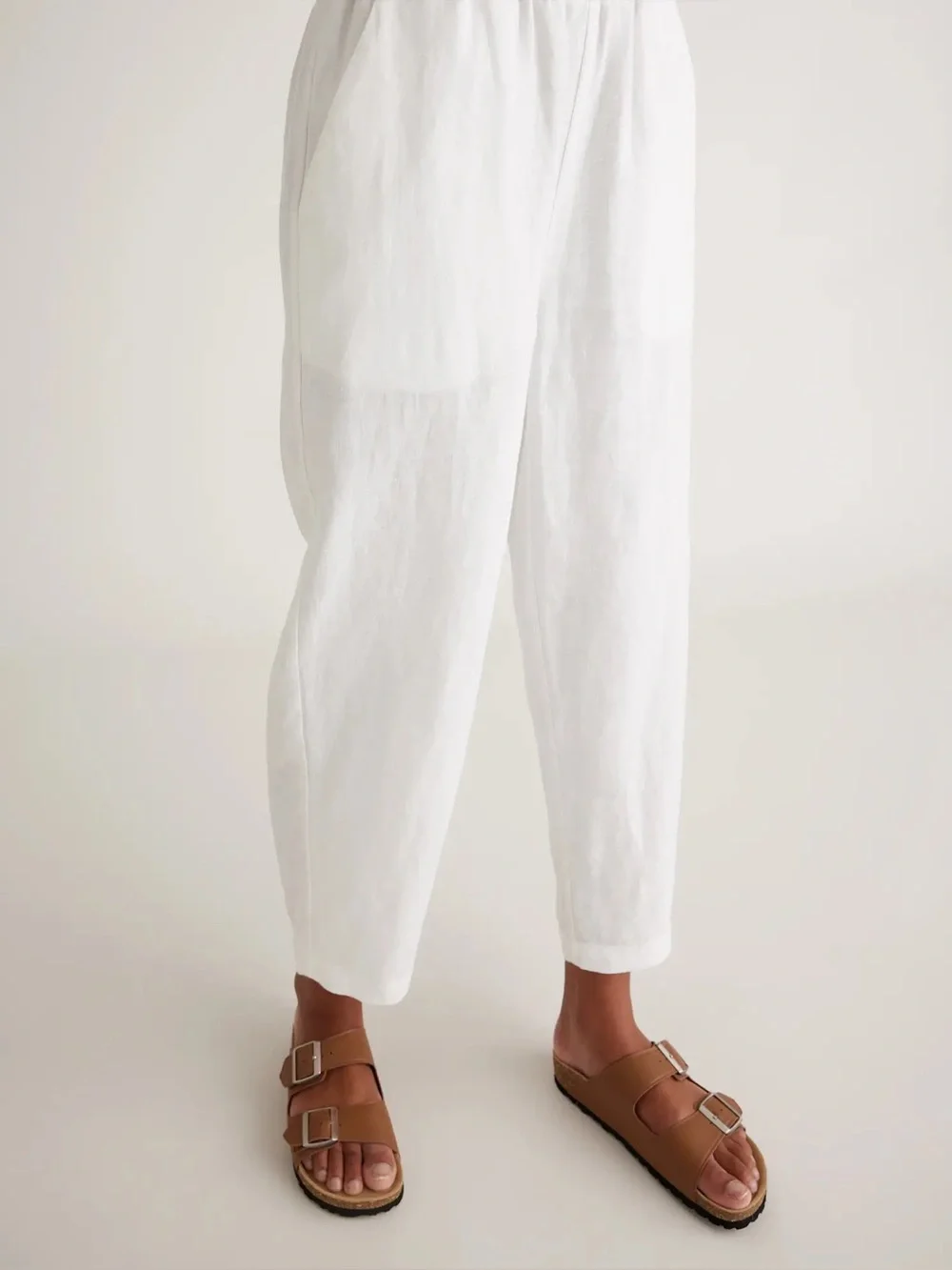 Quince 100% European Linen Pants in White- Size XS- like new!
